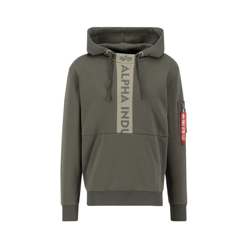 Mikina Front Print Hoody - Dark Olive - Alpha Industries