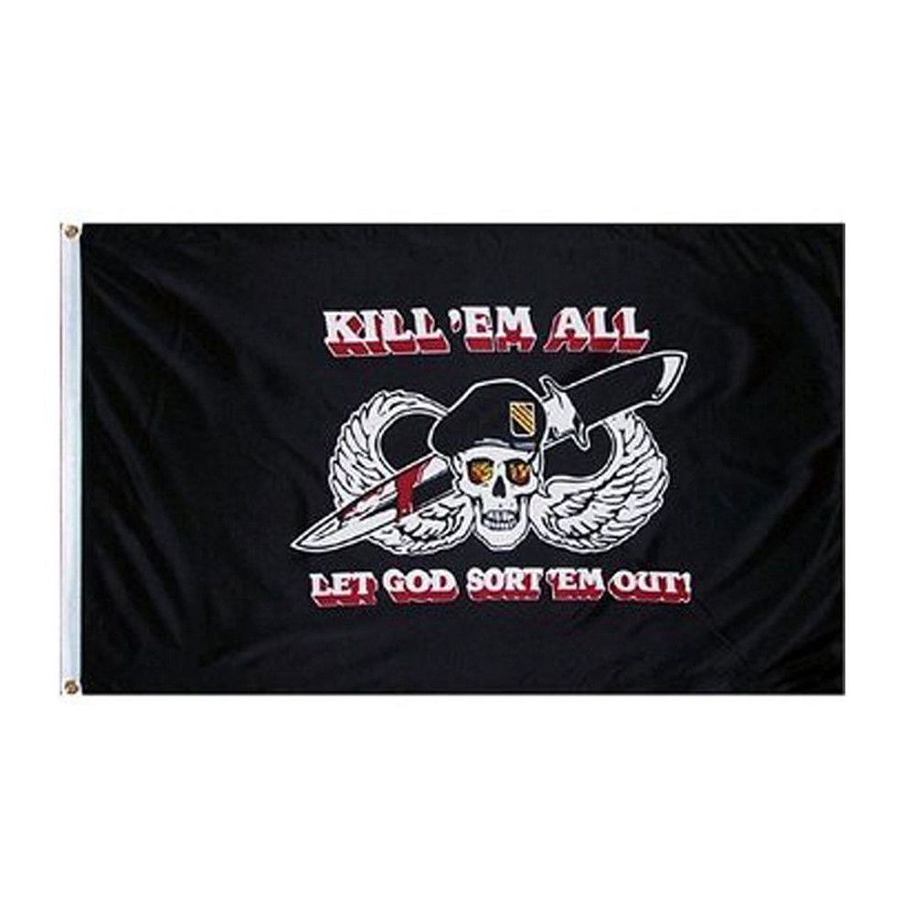Vlajka Kill em All let God sort - 150x100cm - Fosco Industries